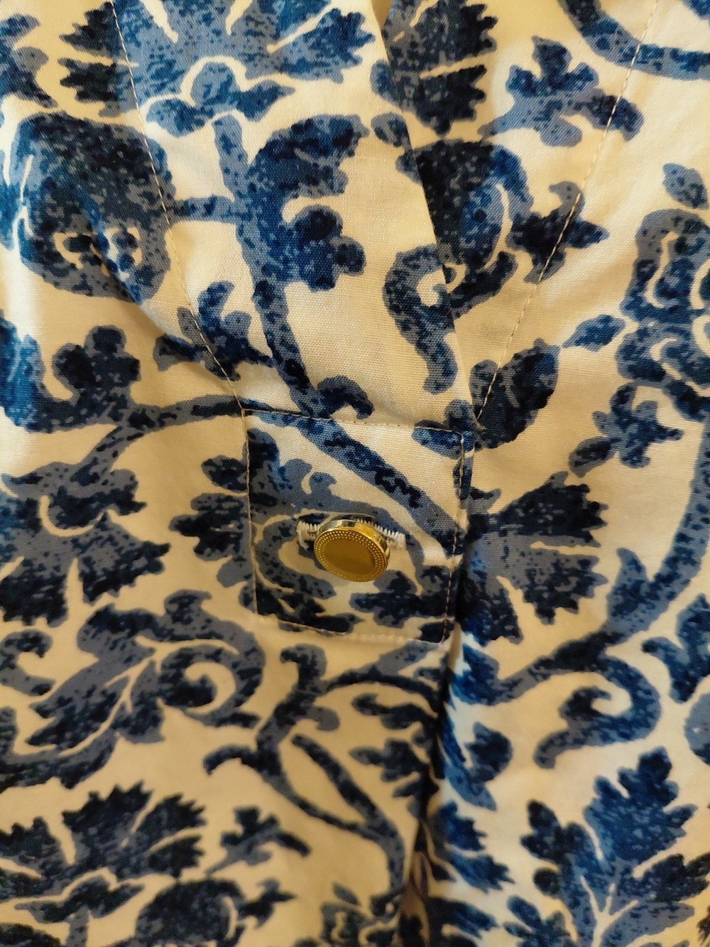 Talbots Top Petite XL Blue White EUC - Picture 3 of 7